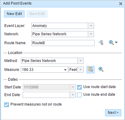 Add Point Events widget Add Point Events widget